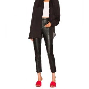Commando Faux Leather Five-Pocket Pant Black SLG69 Medium Slim Fit High Rise NEW